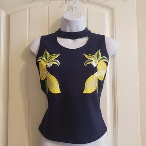 GB "Love Lemons" Blue Top NWT